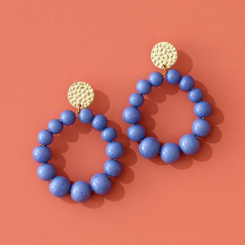 Boucles D'oreilles Perles Fantaisie Indian Summer - - Bleu