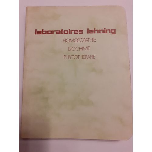 Laboratoires Lehning Homeopathie Biochimie Phytotherapie