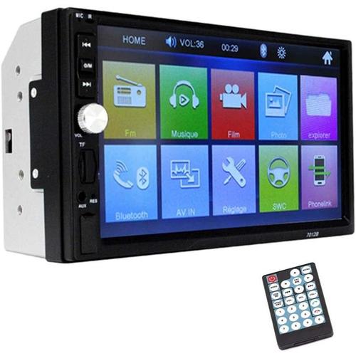 Lecteur MP5 avec écran tactile 7"" - Autoradio universel - Autoradio stéréo - Support miroir pour téléphone Android