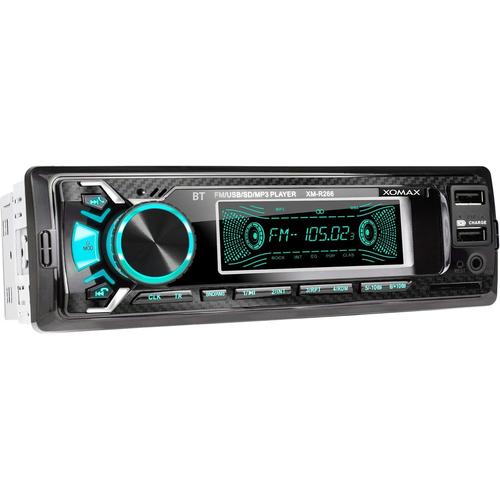 Autoradio avec Bluetooth I Chargement du téléphone Portable Via Le deuxième Port USB I 7 Couleurs réglables I Optique Carbone