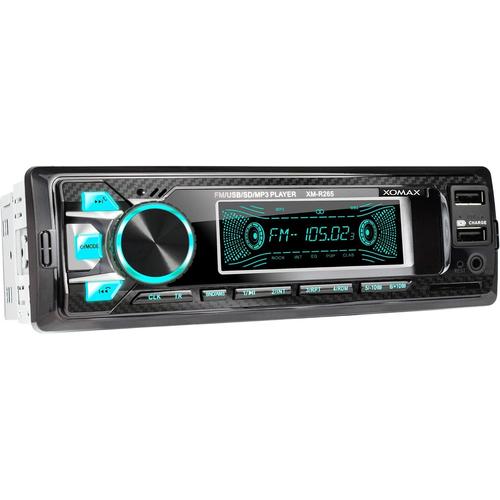 Autoradio avec Bluetooth I Chargement du téléphone Portable Via Le deuxième Port USB I 7 Couleurs réglables I Optique Carbone