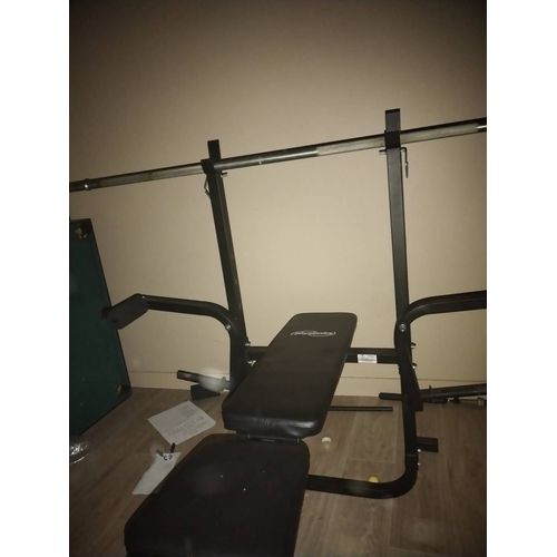 Banc De Musculation Multifonctions Sans Poids + Barre + Poulie