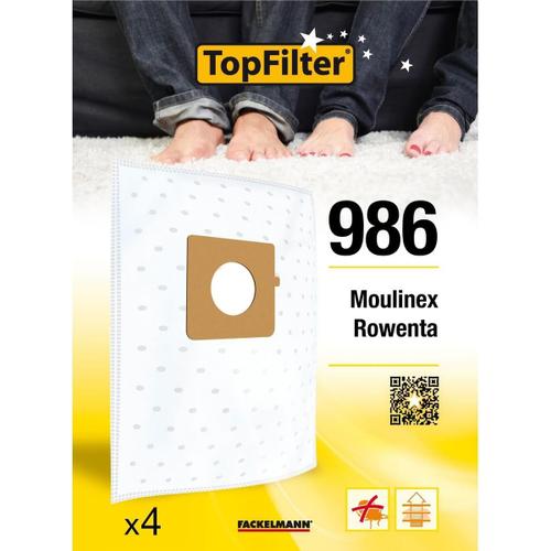 TopFilter 64986 Lot de 4 sacs aspirateur Rowenta et Moulinex,sac aspirateur,poche aspirateur,accessoire aspirateur,30x26cm