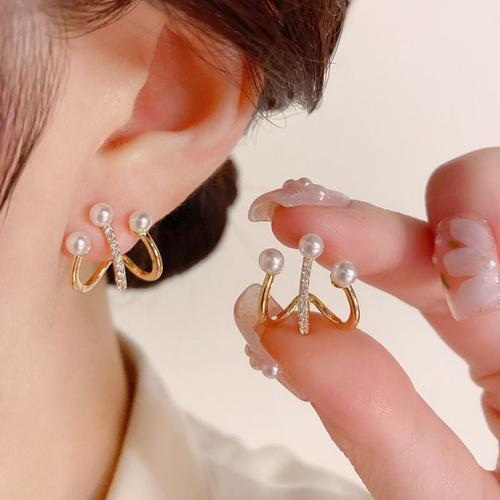 Lats ¿ Boucles D'oreilles Irrégulières En Forme De U De Couleur Or Pour Femme, Bijoux De Mode En Cristal Coréen, Accessoires Inhabituels Pour Filles, Nouveau Design 2022