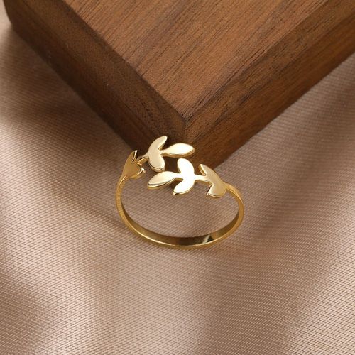 Lats-Bague En Argent Noir Pour Femme, Branche D'olivier, Cuir Chevelu, Feuilles De Document En Or Simple, Anneau Ouvert, Bijoux Tendance, Mode Fille, 2022