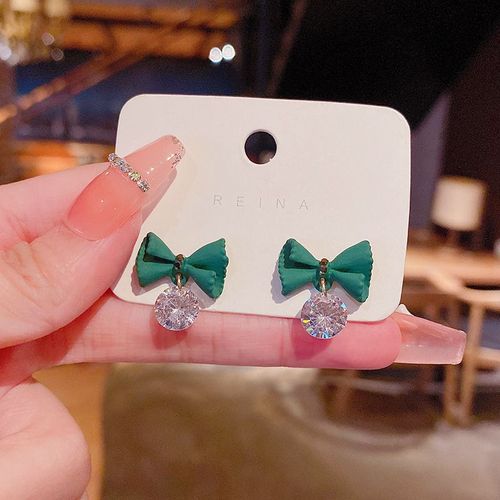 Lats-Ensemble De Bijoux De Clavicule En Acier Au Titane Pour Femme, Boucles D'oreilles, Bague, Collier, Lumière, Exquis, Vert, Luxe, Fête De Mariage, Jowomen