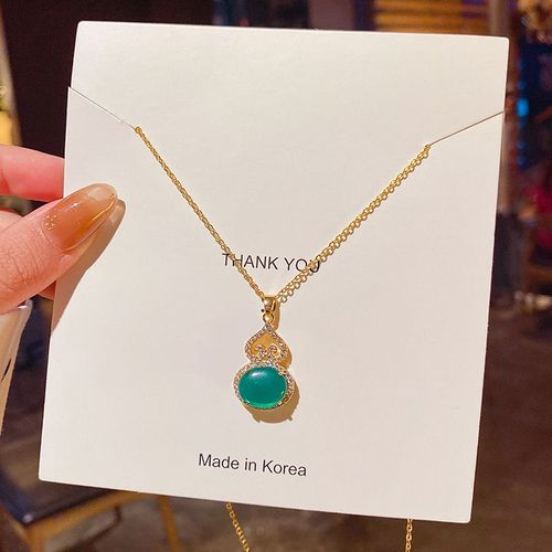 Lats-Ensemble De Bijoux De Clavicule En Acier Au Titane Pour Femme, Boucles D'oreilles, Bague, Collier, Lumière, Exquis, Vert, Luxe, Fête De Mariage, Jowomen