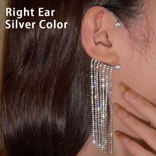 Boucles D'oreilles À Clip Papillon En Feuille De Métal Plaqué Argent Pour Femmes, Clips D'oreille Sans Piercing, Zircon Étincelant, Manchette D'oreille, Bijoux De Mode
