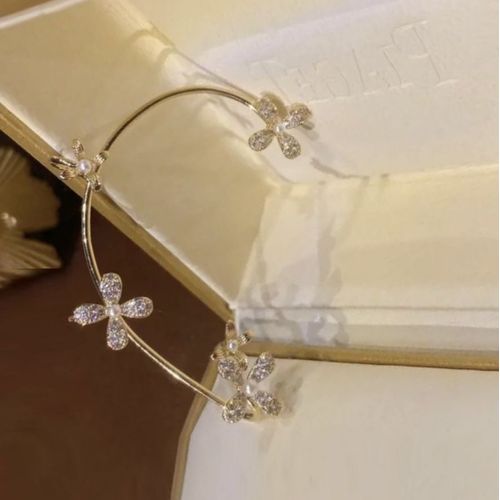Boucles D'oreilles À Clip Papillon En Feuille De Métal Plaqué Argent Pour Femmes, Clips D'oreille Sans Piercing, Zircon Étincelant, Manchette D'oreille, Bijoux De Mode