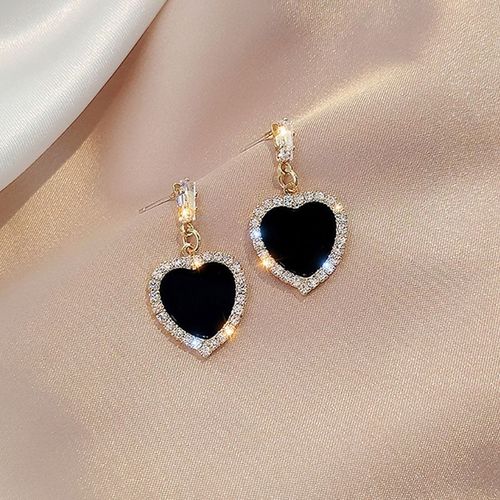 Boucles D'oreilles Pendantes Géométriques En Strass Pour Femmes, Mode Coréenne, Couleur Noire, Bijoux Élégants Pour Femmes, Tendance 2021