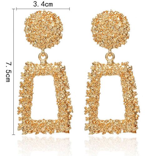 Lats-Grandes Boucles D'oreilles Vintage Pour Femmes, Pendentif Géométrique En Métal Doré, Bijoux Tendance Et À La Mode, 2020
