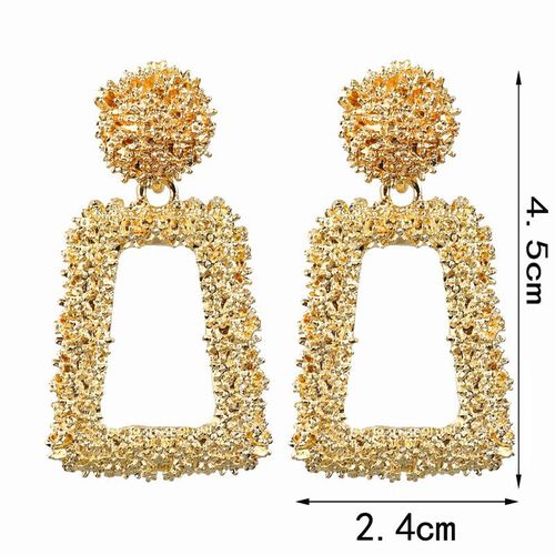 Lats-Grandes Boucles D'oreilles Vintage Pour Femmes, Pendentif Géométrique En Métal Doré, Bijoux Tendance Et À La Mode, 2020