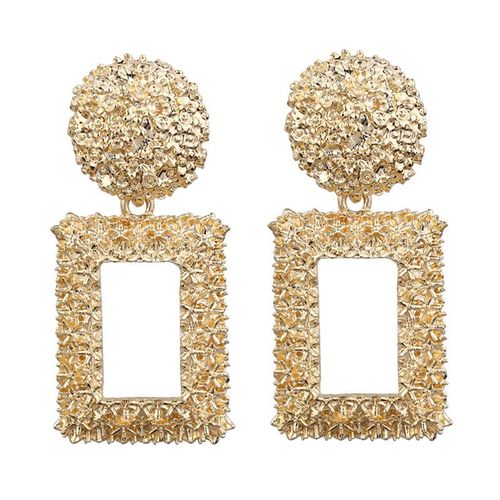 Lats-Grandes Boucles D'oreilles Vintage Pour Femmes, Pendentif Géométrique En Métal Doré, Bijoux Tendance Et À La Mode, 2020