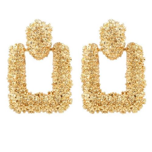 Lats-Grandes Boucles D'oreilles Vintage Pour Femmes, Pendentif Géométrique En Métal Doré, Bijoux Tendance Et À La Mode, 2020