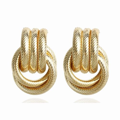 Lats-Grandes Boucles D'oreilles Vintage Pour Femmes, Pendentif Géométrique En Métal Doré, Bijoux Tendance Et À La Mode, 2020