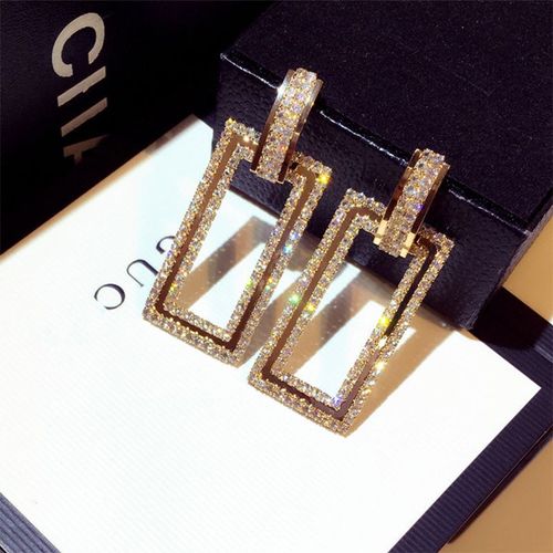 Lats-Grandes Boucles D'oreilles Vintage Pour Femmes, Pendentif Géométrique En Métal Doré, Bijoux Tendance Et À La Mode, 2020