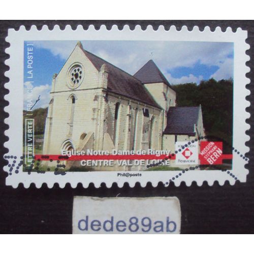 France.. Ensemble Sauvons Notre Patrimoine . Stéphane Bern.Église Notre-Dame De Rigny.Centre Val-De-Loire. Oblitéré