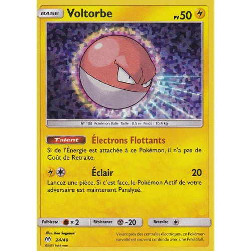 Carte Pokemon - Voltorbe - 24/40 - Holo-Mosaique - Macdonald 2019