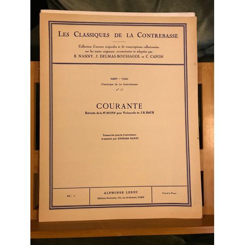 Jean-Sébastien Bach Courante 6e Suite Partition Contrebasse Piano Nanny Leduc