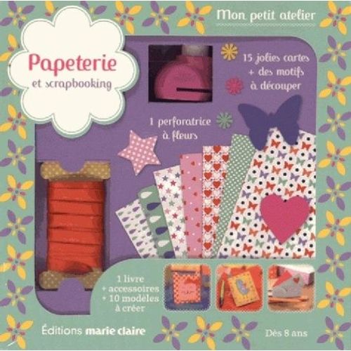 Papeterie Et Scrapbooking - Avec 1 Perforatrice, 1 Mètre De Ruban Et 15 Feuilles De Papier