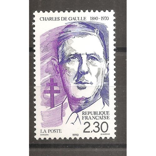 2634 (1990) Charles De Gaulle N** (Cote 1,5e) (0907)