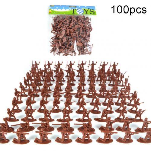 Kit De Jeu De Figurines De Mini Soldat Militaire En Plastique Pour Enfants, Jouet De Modèle De Soldat De L'armée Pour Hommes, Cadeau Pour Garçons, Paquet De 100 Pièces