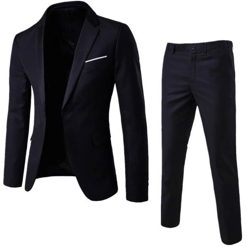 Ensemble Blazer Et Pantalon Formel Au Toucher De Peau Pour Homme, Col Coloré Imbibé, Revers Formel, Marié, 03/Wear, 1 Ensemble