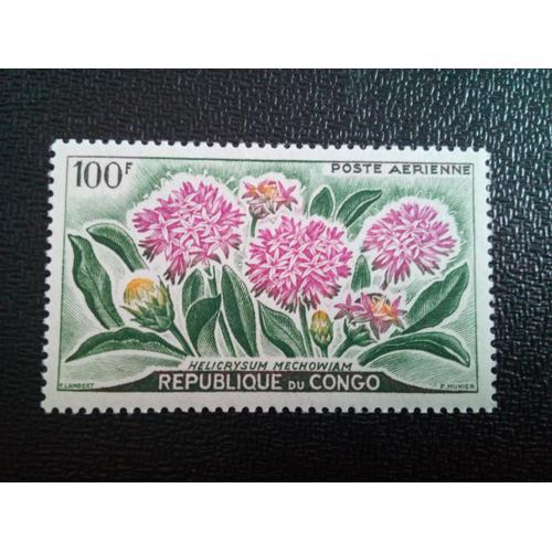 Timbre Congo Yt Pa 2 Fleurs Helicrysum Mechowiam 1961 ( 40204 )