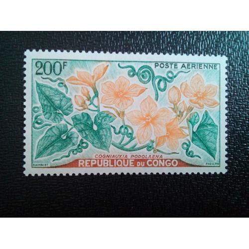 Timbre Congo Yt Pa 3 Fleurs Cogniauxia Podolaena 1961 ( 40204 )