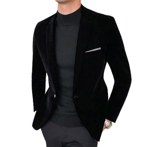 Veste Trempée Super Douce Pour Hommes, Blazer Populaire, Col Coloré, Revers, Un Bouton, Haut Trempé, Coutures Fines