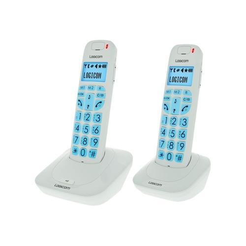 Logicom Confort 250 - Téléphone sans fil avec ID d'appelant - DECT - blanc + combiné supplémentaire