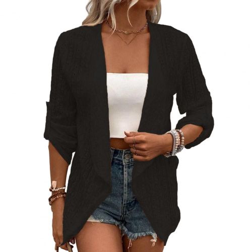 Cardigan À Patte Ouverte Pour Femme, Point Ouvert, Respirant, Doux, Irrégulier, Adt, Printemps, Automne, Mode