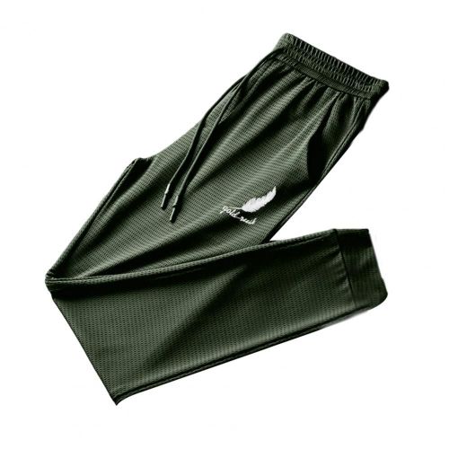 Fjfeather Print Pockets Rinse Tied Sweatpants For Men, Casual Pants, Slim Survêtement, Summer