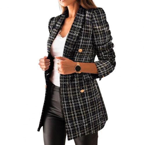 Blazer Thermique Mi-Long À Manches Longues Pour Femme, Manteau Formel, Automne