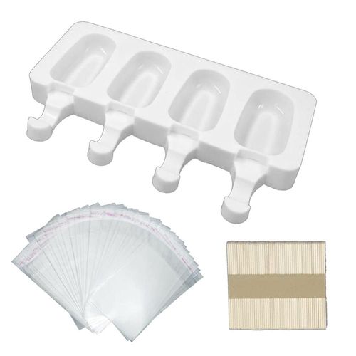 Moule À Gâteau À Crème Glacée En Silicone, Avec 4 Fentes, Ovale, Réutilisable, Facile À Détacher, Fait Maison