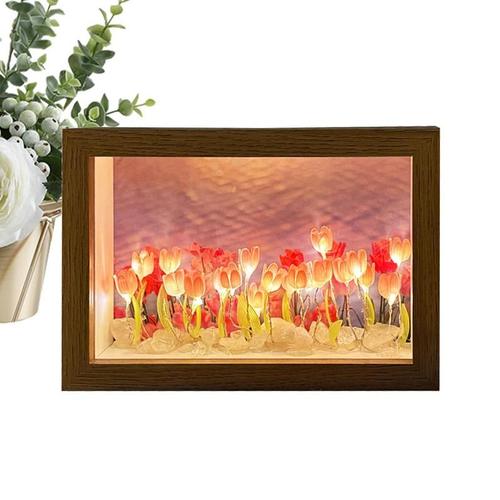 Lampe Tulipe à Lumière Florale avec Pétales Réalistes, Ampoules LED et Capteur Tactile, Parfait pour Chambre à Coucher, Salon ou Bureau, Décor