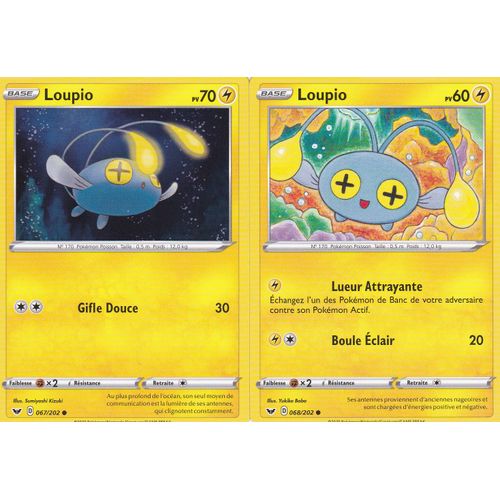 2 Cartes Pokemon - Épée Et Bouclier - Loupio 068/202 + Loupio 067/202