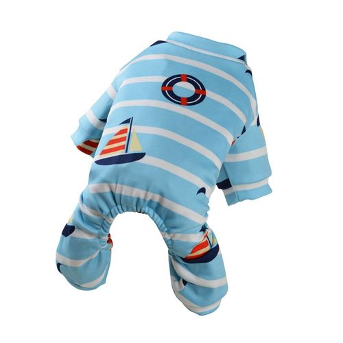 Pyjama À Rayures Pour Chien, Mignon, Doux, Dessin Animé, Combinaison Pour Petit Et Moyen Gabarit