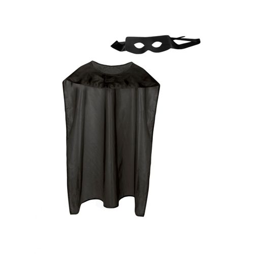 Kit Cape Et Masque Super Héros Noir Adulte