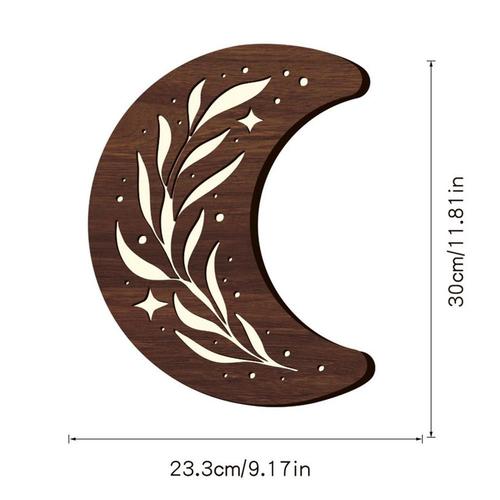 Applique Murale En Forme De Demi-Lune En Bois, Luminaire Décoratif D'intérieur, Facile À Utiliser, Idéal Pour Une Chambre D'enfant Ou Un Bébé