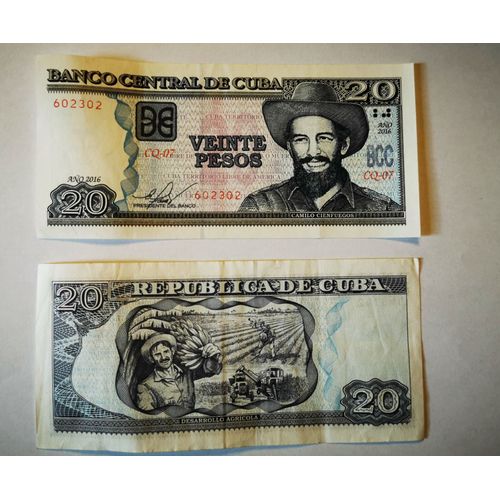 Billet De 20 Pesos Cup Cubains De 2016