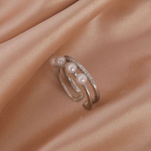 Lats ¿ Bague De Luxe En Zircon Doré Et À Perle Pour Femme, Anneau Vintage Ouvert, Bijoux Élégants Et Sexy, Cadeau À La Mode, 2021