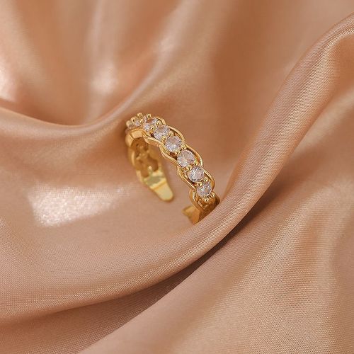 Lats ¿ Bague De Luxe En Zircon Doré Et À Perle Pour Femme, Anneau Vintage Ouvert, Bijoux Élégants Et Sexy, Cadeau À La Mode, 2021