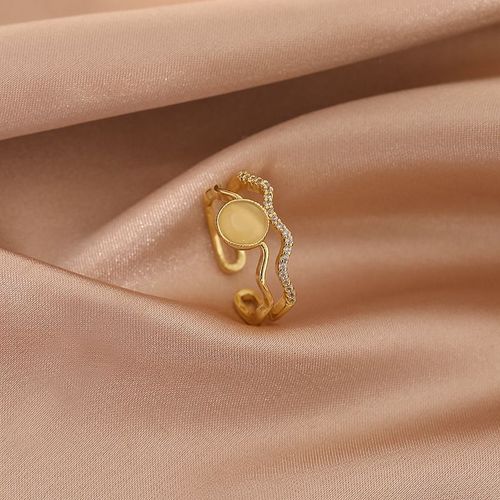 Lats ¿ Bague De Luxe En Zircon Doré Et À Perle Pour Femme, Anneau Vintage Ouvert, Bijoux Élégants Et Sexy, Cadeau À La Mode, 2021