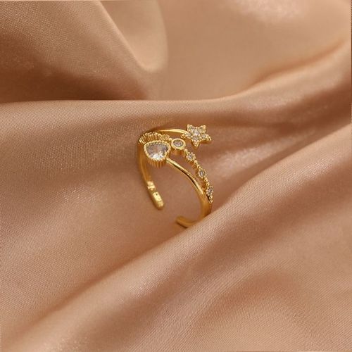 Lats ¿ Bague De Luxe En Zircon Doré Et À Perle Pour Femme, Anneau Vintage Ouvert, Bijoux Élégants Et Sexy, Cadeau À La Mode, 2021