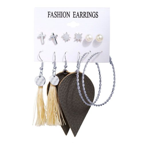 Boucles D'oreilles À Pampilles Longues Vintage Pour Femmes, Croix Du Cuir Chevelu, Or, Perle De Document Acrylique, Ensemble De Boucles D'oreilles, Bijoux Surdimensionnés, Nouvelle Mode, 2019
