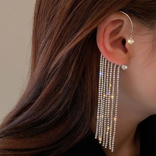Boucles D'oreilles En Forme De Feuille Plaquée Argent Et Papillon Pour Femmes, Clips D'oreille Sans Piercing, Manchette D'oreille En Zircone Scintillante, Bijoux À La Mode, 2022