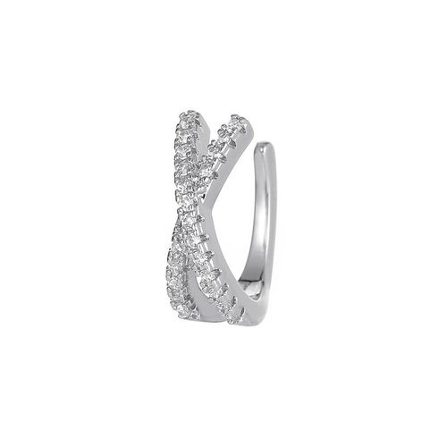 Lats ¿ Boucles D'oreilles À Double Couche En Zircon Doré Pour Femmes Et Hommes, 1 Pièce, Manchette D'oreille C Créative, Sans Piercing, Clip D'oreille Tendance, Bijoux Cadeau