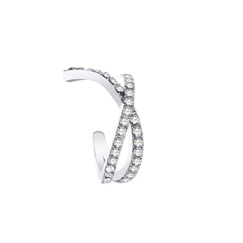 Lats ¿ Boucles D'oreilles À Double Couche En Zircon Doré Pour Femmes Et Hommes, 1 Pièce, Manchette D'oreille C Créative, Sans Piercing, Clip D'oreille Tendance, Bijoux Cadeau