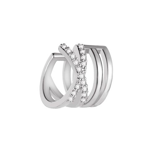 Lats ¿ Boucles D'oreilles À Double Couche En Zircon Doré Pour Femmes Et Hommes, 1 Pièce, Manchette D'oreille C Créative, Sans Piercing, Clip D'oreille Tendance, Bijoux Cadeau
